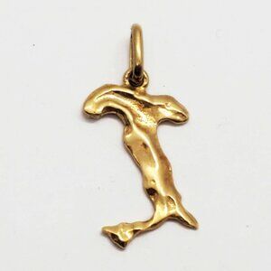 Italy Country Shape Boot Pendant 18k Gold